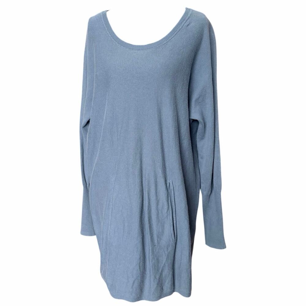 Garnet hill 100% organic cotton sweater long tunic minimalist pocket pouch large
